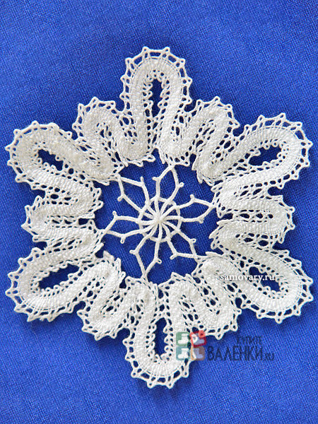Кружевной сувенир "Снежинка" арт. 4нхп-232