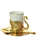 Набор чайно-кофейный "Лебедь" в подарочной коробке, Златоуст