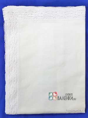 Скатерть квадратная белая с белым кружевом и кружевной вышивкой арт. 1с-967, 150х150