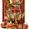Набор самовар электрический 3 литра с художественной росписью "Хохлома на красном фоне" с чайным сервизом, арт. 110651с