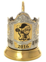 Подстаканник для чая с позолотой "Символ года 2016 - Обезьяна"