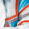 Русский народный костюм "Василиса" женский атласный голубой сарафан и блузка XL-XXXL