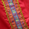 Русский народный костюм "Дуняша" женский хлопковый комплект красный сарафан и блузка XS-L