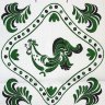 Полотенце "Петух", зеленое без кружева, 45х75, Артель